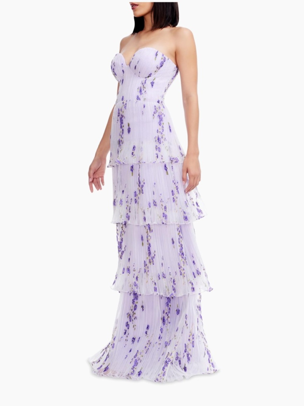 Dress the Population Layana Floral Tiered Bustier Gown- Sold out!!